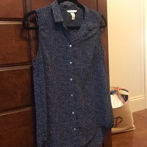 Sheer navy and white tank